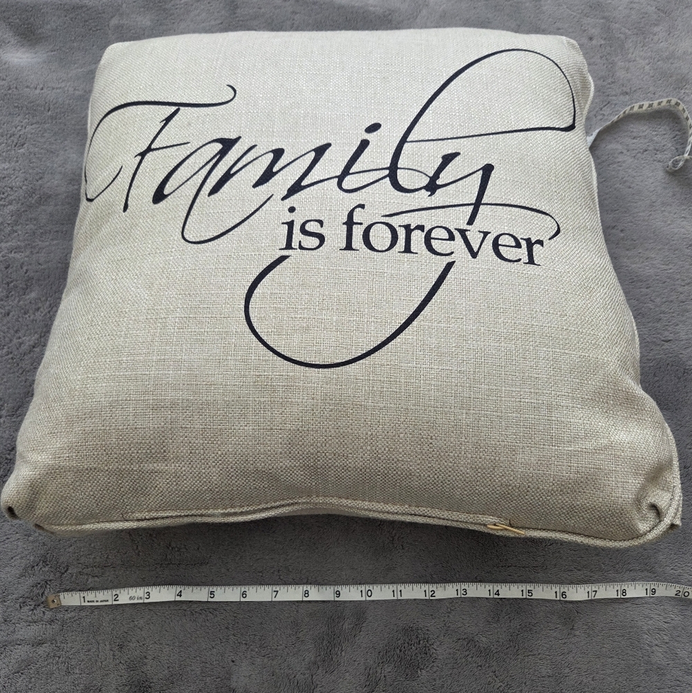 Family is Forever Decorative Pillow Tan NWOT - Picture 4 of 4